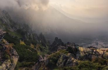Slovakia. High Tatras. Morning on the mountain Predne Solisko