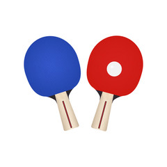 Two rackets for table tennis. Vecktor ollustration on white background.