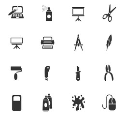 art tools icon set
