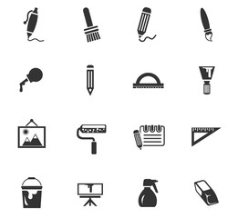 art tools icon set