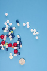 Assorted pharmaceutical medicine pills, tablets and capsules iso