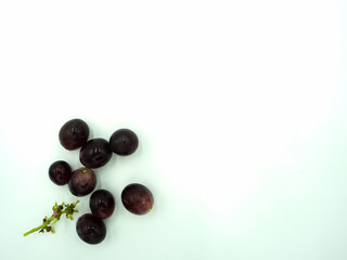 Red grape on isolated white background