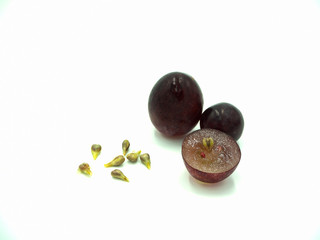 Red grape on isolated white background
