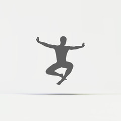 Fototapeta na wymiar Gymnast. Silhouette of a Dancer. Sport Symbol. 