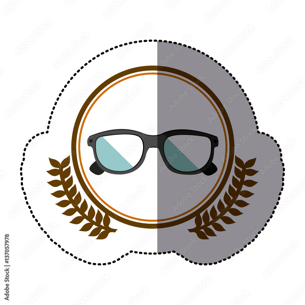 Sticker symbol glasses icon image, vector illustration design