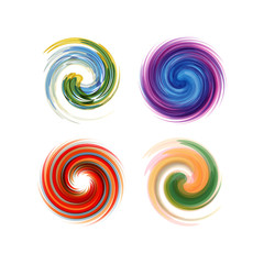 Swirl element set. Abstract illustration.