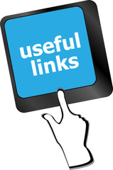 useful links keyboard button - business concept