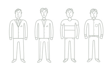 casual set characters for use in design