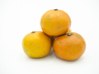 Group of orange on isolated white background