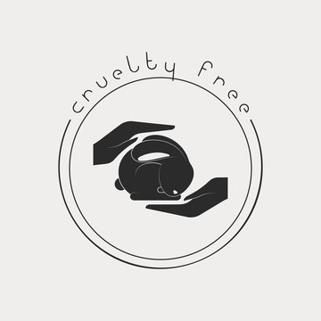 Animal cruelty free logo. Not tested on animals symbol