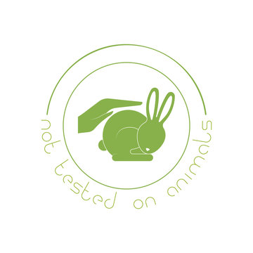 Animal cruelty free logo. Not tested on animals symbol.