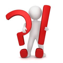 Stickman exclamation question mark spot set 2