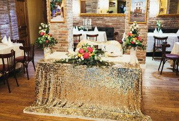 Wedding decorations in a restaurant
