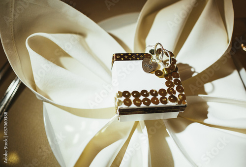 Wedding Bonbonniere With Sequins Stock Photo And Royalty Free