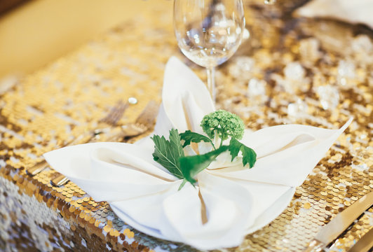 wedding decorative leaf on a plate
