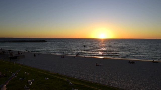 Sonnenuntergang am schönsten Strand von Perth, Cottesloe Beach, Western Australia, Westaustralien, Australien, Down under