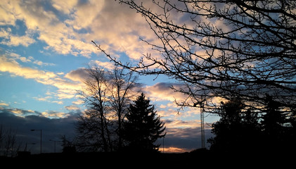 Naklejka premium Sunset. Slovakia
