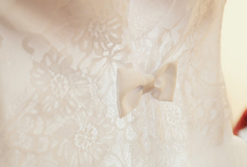 Details of the wedding dress of the bride
