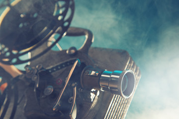 Old style movie projector, close-up. © Lukas Gojda