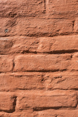 Empty red brick wall. Red bricks with nice texture. Background with copy space.