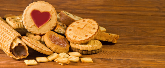 different delicious cakes close-up