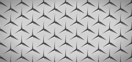 Realistic texture, gray surface with slots in the form of stars, vector design background