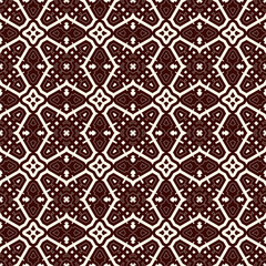 Outline ethnic abstract background. Seamless pattern with symmetric geometric ornament. Vector illustration