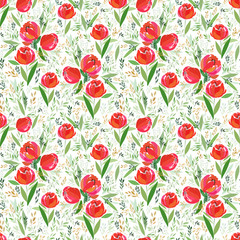 bright red tulips