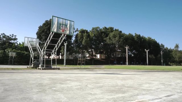 Public basketball court in university of Thailand
