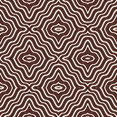 Fototapeta premium Outline op art background. Psychedelic optical illusion effect wallpaper. Seamless pattern with geometric ornament.