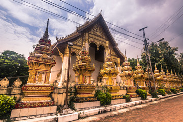 September 26, 2014: Buddhist temple in VIentiane, Laos