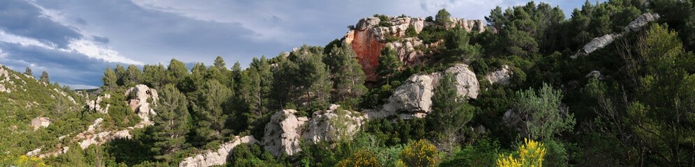 Fototapeta na wymiar panorama massif des corbières aude france