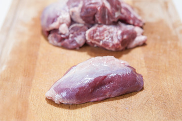 meat cheek pieces of iberian pig