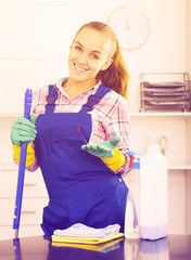 cleaner girl working