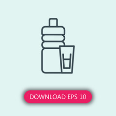 Bottle and glass icon vector