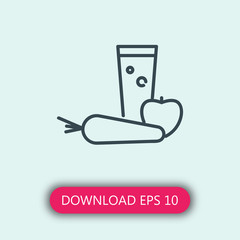 Juice and vegetables icon vector