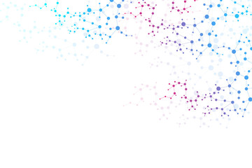 Structure molecule and communication. Dna, atom, neurons. Scientific concept for your design. Connected lines with dots. Medical, technology, chemistry, science background. Vector illustration.