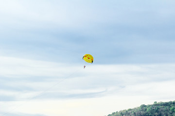 A jumper soars over the sea
