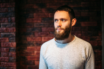 Fototapeta premium Man with a beard looking ahead