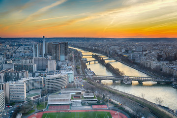 View over Paris and Seine river