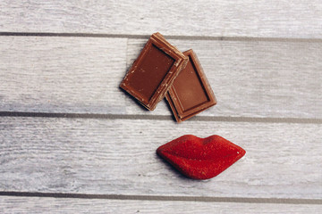 chocolate and red lips