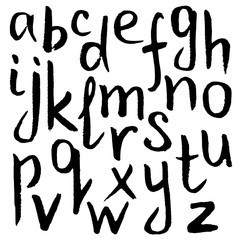 Hand-drawn black lowercase letter Alphabet