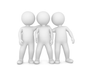 Stickman team friends buddies pals 3d 1