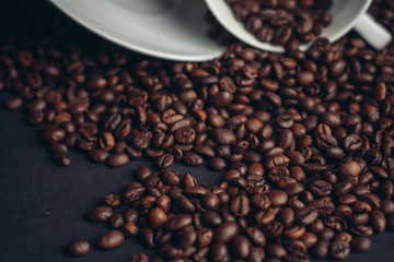 coffee beans and dishes