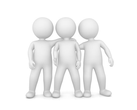 Stickman team friends buddies pals 3d 1