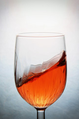 movement of wine in a glass