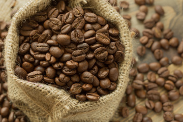 coffee beans in a bag