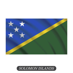 Waving Solomon Islands flag on a white background. Vector illustration
