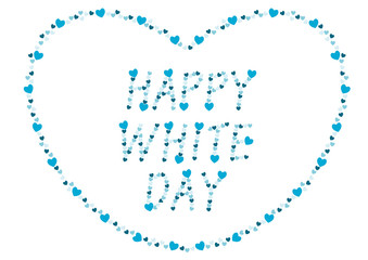 ホワイトデーのハート模様ロゴイラスト