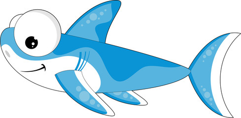 Obraz premium Cute cartoon Great White Shark
